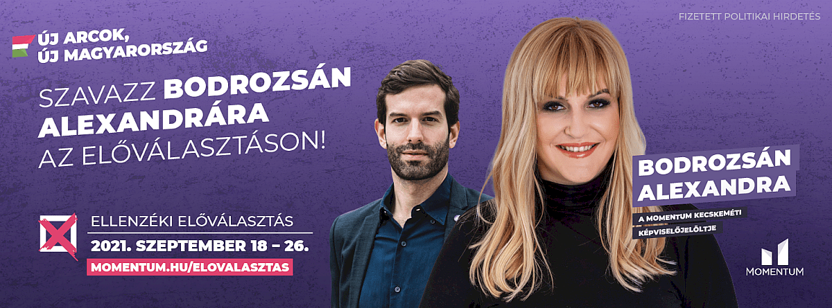 Bodrozsán Alexandra: A Momentum nélkül nincs kormányváltás, és csak a Momentummal van rendszerváltás