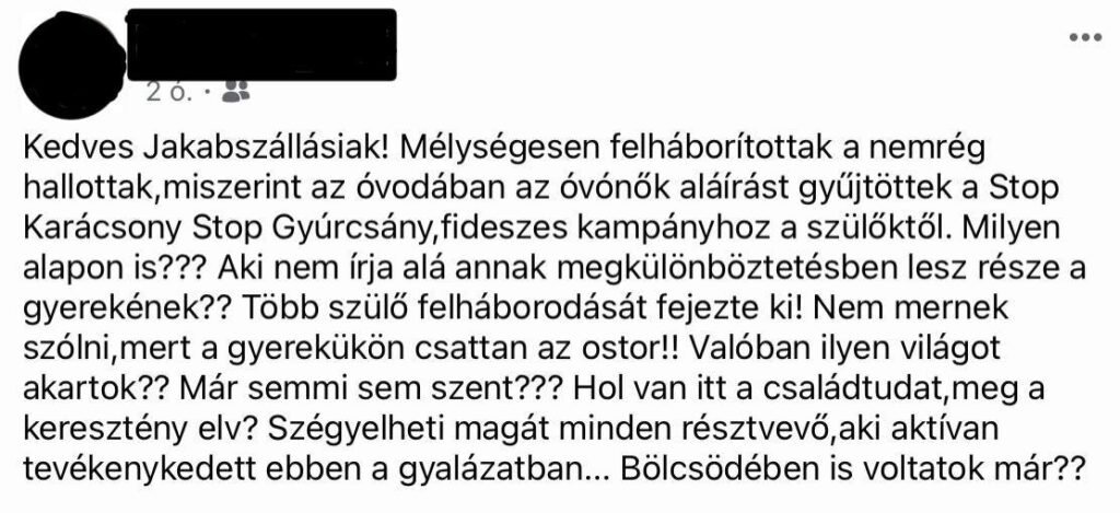 Facebook bejegyzés