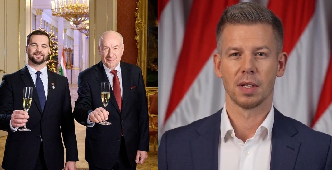 Sulyok Tamás köztársasági elnök és Kapu Tibor magyar űrhajós, valamint Magyar Péter, a Tisza Párt elnöke